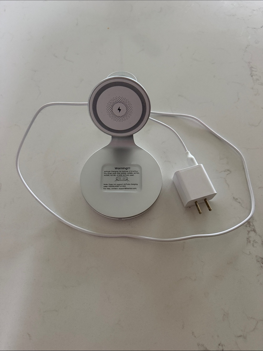 Wireless Magnetic Phone Charger Stand - Silver